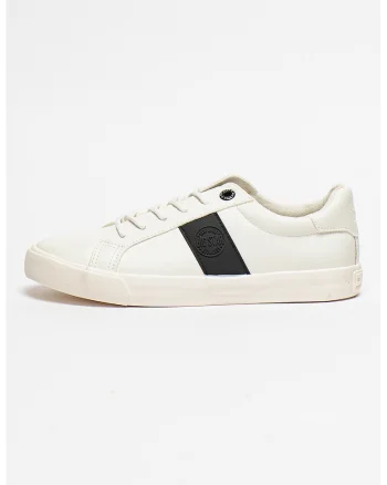 Pantofi sport low-cut din piele ecologica, Alb