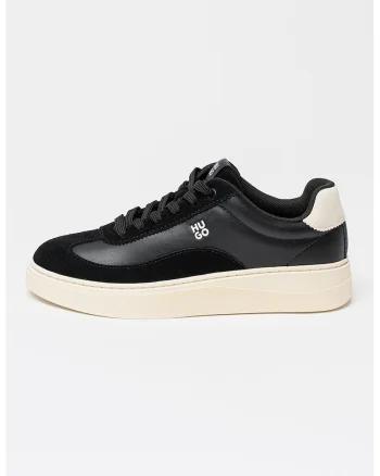 Pantofi sport low-cut cu insertii din piele intoarsa Lyzz, Negru