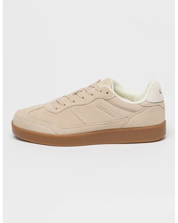 Pantofi sport low cut din piele intoarsa, Maro camel