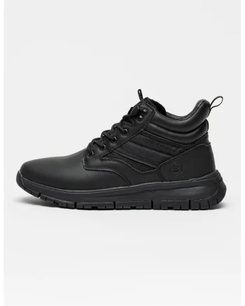 Pantofi sport inalti cu insertii textile, Negru