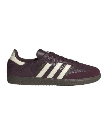 Pantofi sport Samba din piele cu aspect de piele de crocodil, Visiniu/Alb fildes