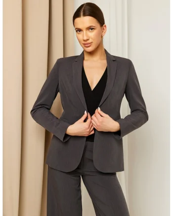 Blazer cu un singur nasture - burgundy, Gri grafit
