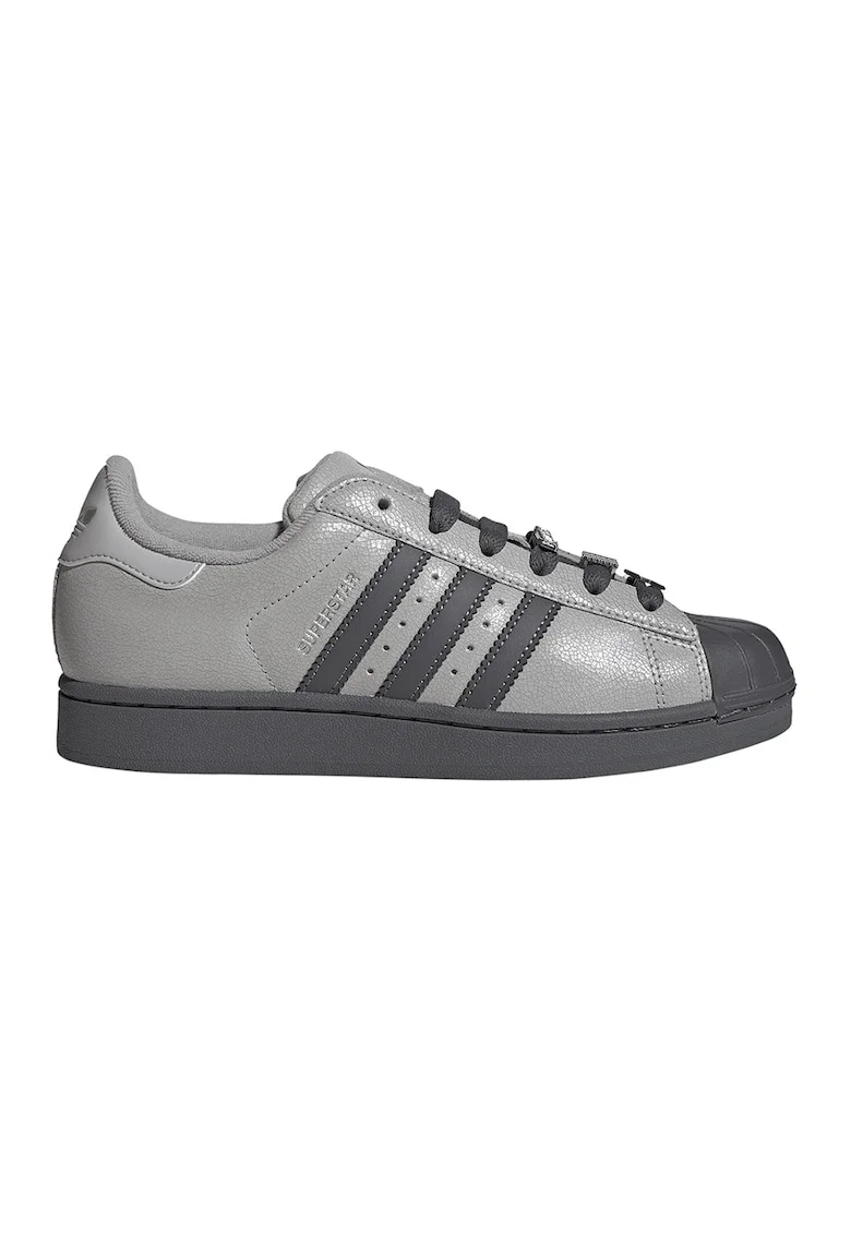 Pantofi sport din piele Superstar II, Negru/Gri inchis
