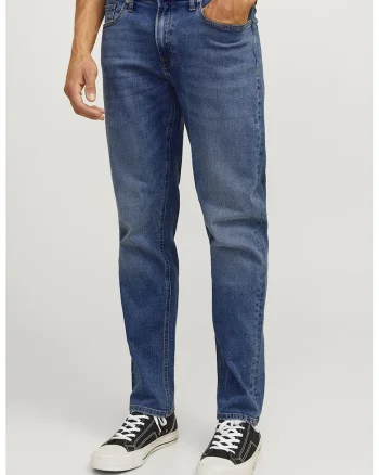 Blugi slim fit cu aspect decolorat, Albastru inchis