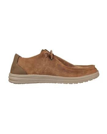 Pantofi boat din piele ecologica Melson - Ramilo, Maro camel