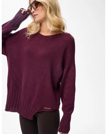 Pulover lejer cu detaliu asimetric Bocq, Violet