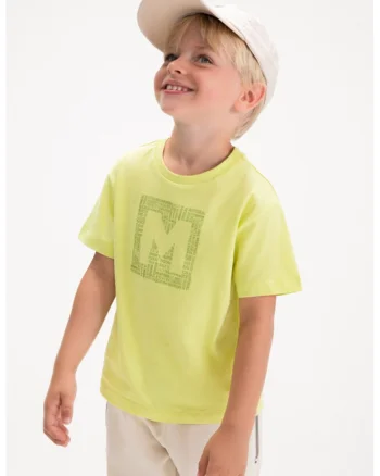 Tricou de bumbac cu imprimeu logo, Verde fistic