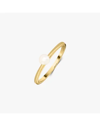 Inel din argint Golden Pearl Solitaire