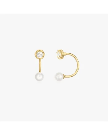 Cercei din aur Pearl and stone jacket - Perle Naturale