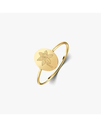 Inel din argint Birth Flower Golden - March Daffodil