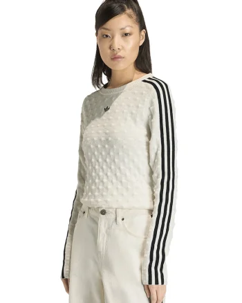 Bluza texturata din amestec de lana, Alb fildes/Negru