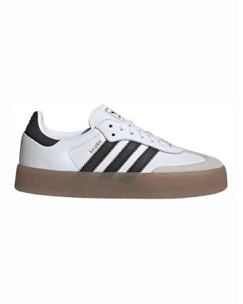 Pantofi sport Samba cu insertii de piele intoarsa, Alb/Negru/Bej deschis
