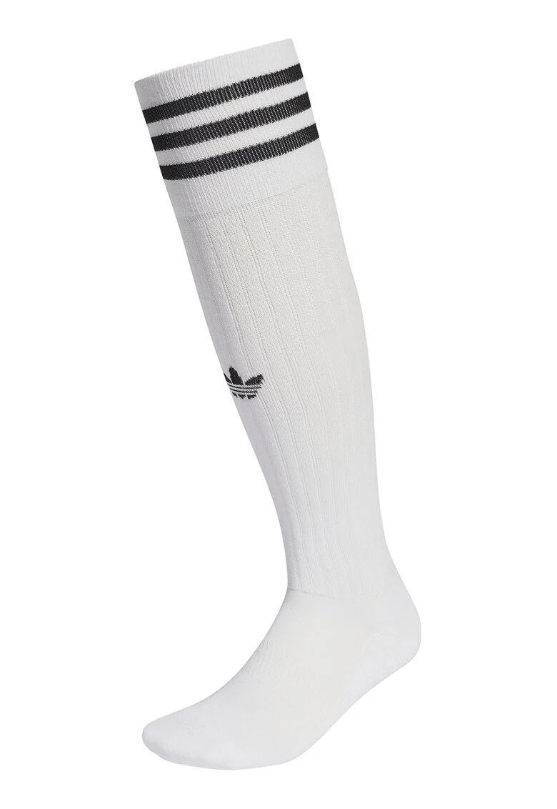 Sosete unisex lungi pana la genunchi cu logo, Alb/Negru