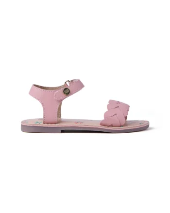 Sandale tesute din piele, Roz pastel