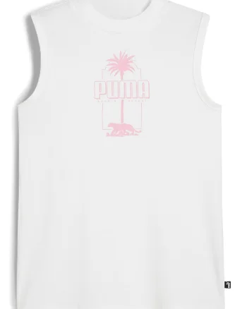 Top cu decolteu la baza gatului Essentials+ Palm Resort, Alb/Roz