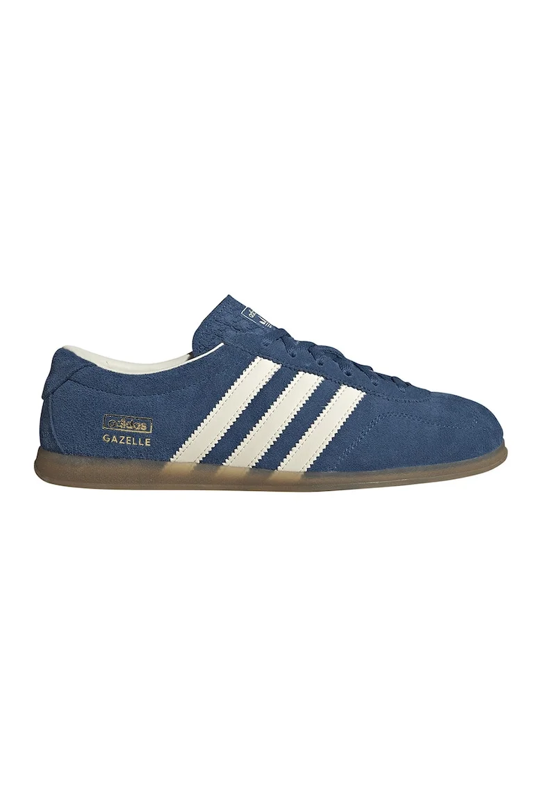 Pantofi sport Gazelle Lo Pro din piele intoarsa cu logo lateral, Alb/Albastru