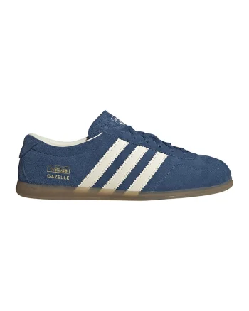 Pantofi sport Gazelle Lo Pro din piele intoarsa cu logo lateral, Alb/Albastru