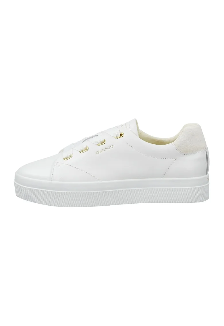 Pantofi sport cu talpa flatform Avona, Auriu/Alb optic