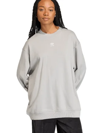 Bluza de trening supradimensionat de bumbac Essentials, Gri melange