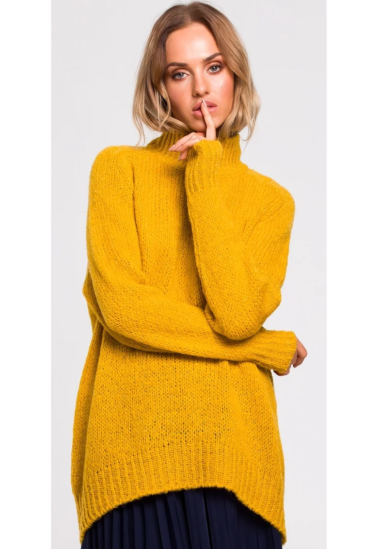 Pulover femei,  M468, oversize, galben, L/XL
