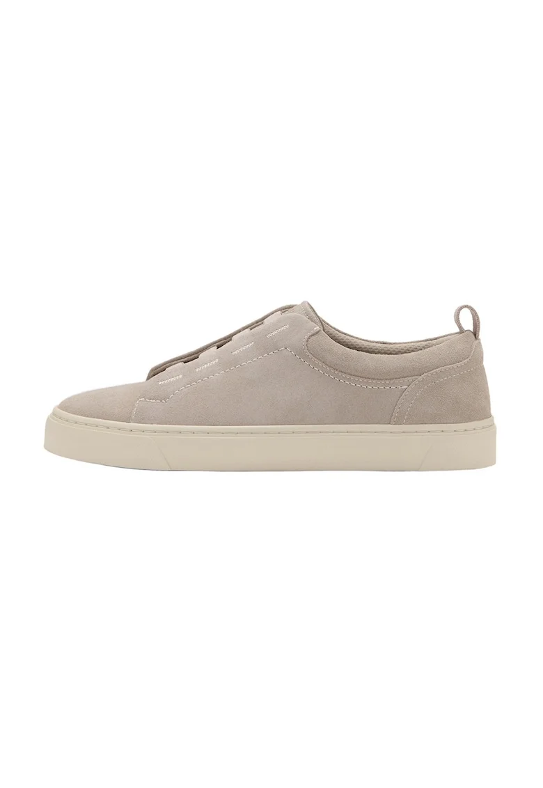Pantofi sport din piele intoarsa, Maro taupe deschis