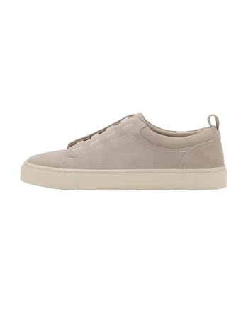 Pantofi sport din piele intoarsa, Maro taupe deschis