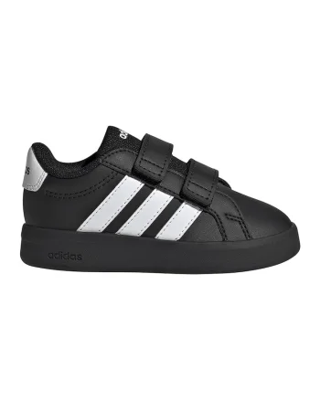 Pantofi sport Grand Court 3.0 de piele ecologica cu benzi velcro, Negru/Alb optic
