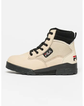 Ghete din piele nabuc si panza Grunge II, Maro camel