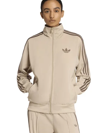 Bluza de trening cu fermoar si logo, Bej/Kaki