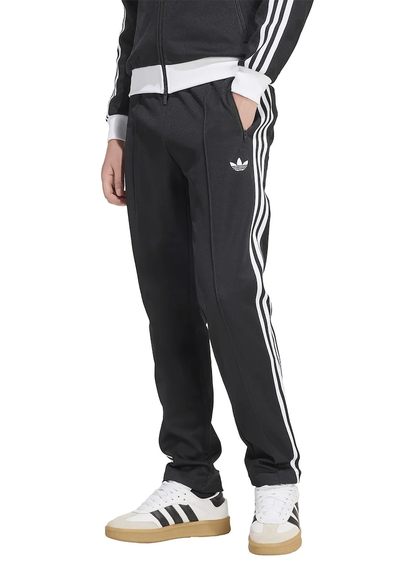 Pantaloni de trening slim fit cu snururi de ajustare, Alb/Negru
