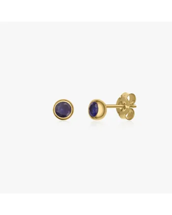 Cercei din argint Birthstone Golden September - Safir