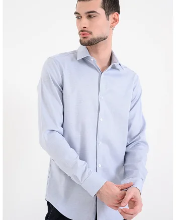 Camasa slim-fit cu maneci lungi, Alb/Albastru