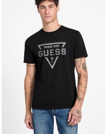 Tricou din bumbac cu imprimeu logo, Negru/Alb murdar