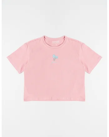 Tricou din amestec de bumbac cu detaliu cu imprimeu grafic, Verde/Roz pastel/Albastru