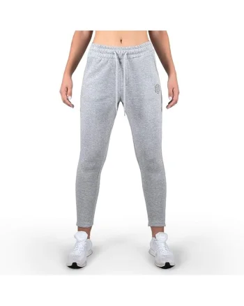 Pantaloni de trening crop cu snur pentru ajustare in talie