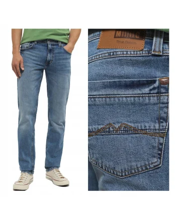 Blugi Barbati,  Washington, Slim Fit, Talie Medie, Fermoar, Lungi, 5 Buzunare, Bumbac, W36-L32, Albastru