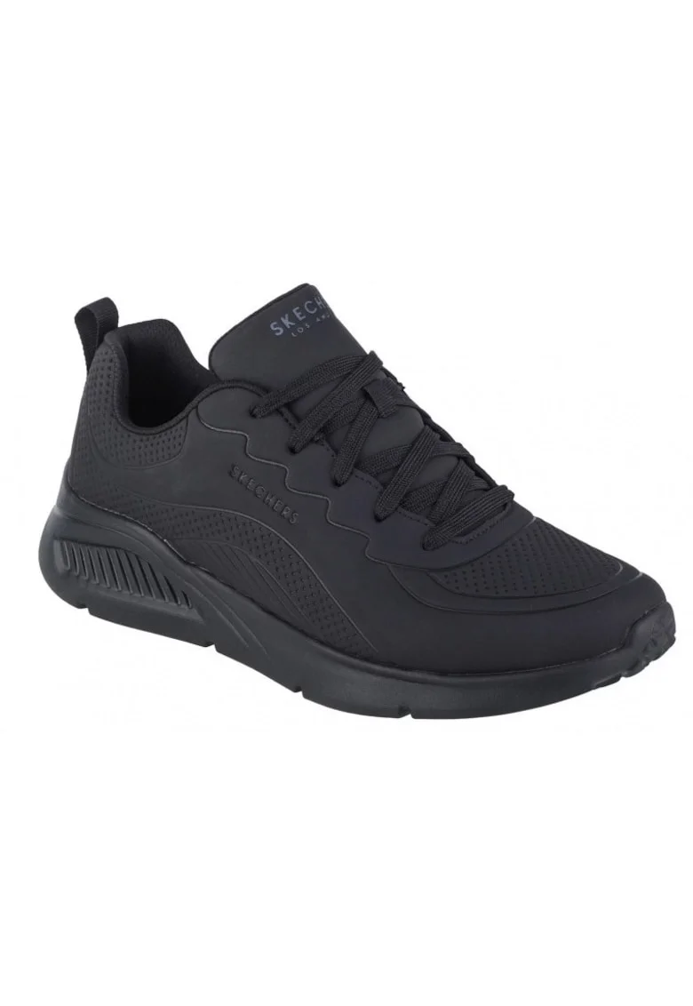 Pantofi sport din piele ecologica cu detalii texturate, Negru,