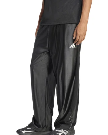 Pantaloni drepti de trening cu aspetc lucios Stadium, Negru