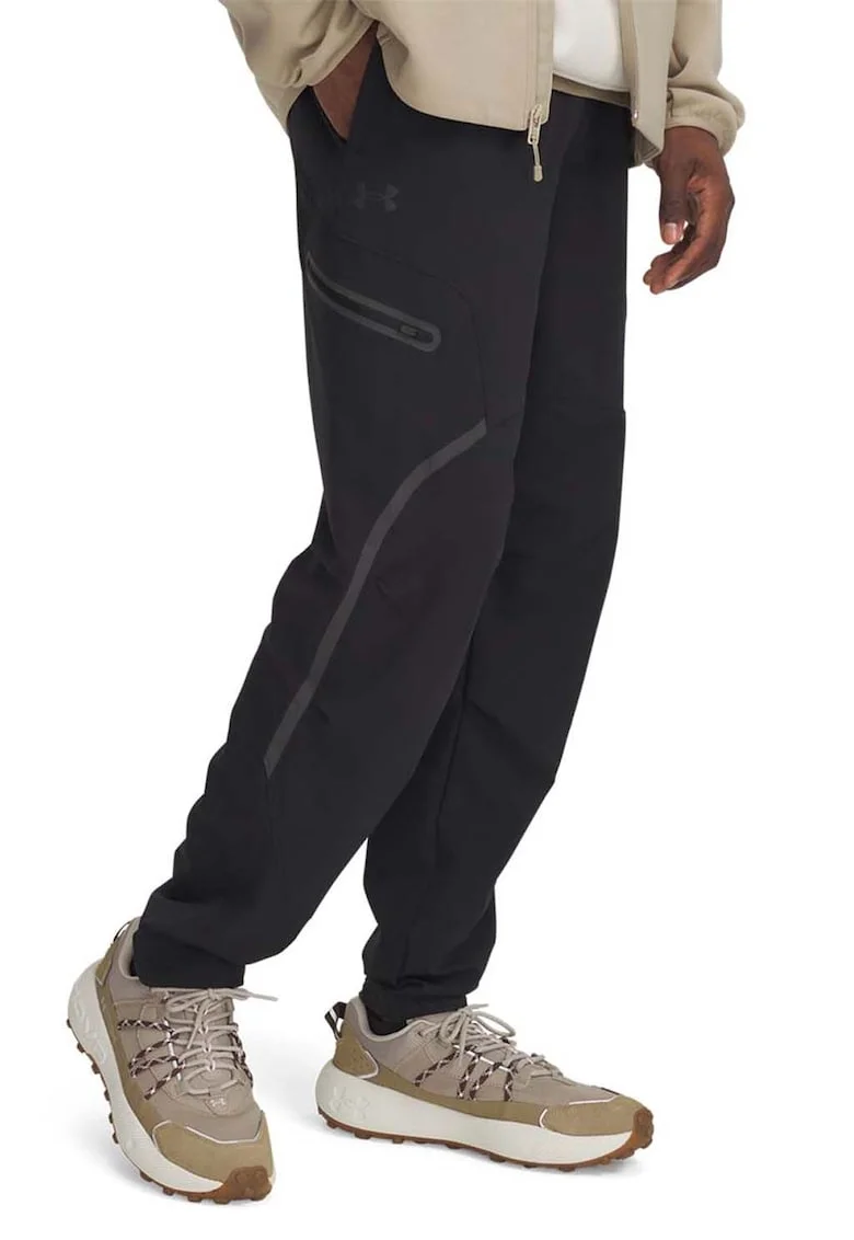 Pantaloni de trening cu snur, pentru fitness, Negru