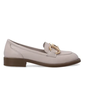 Pantofi loafers din piele cu varf rotund