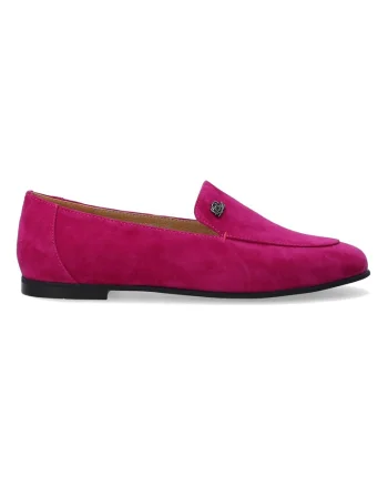 Pantofi loafer din piele intoarsa cu detaliu logo metalic