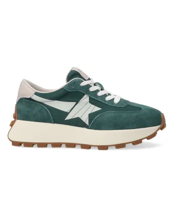Pantofi sport wedge cu garnituri din piele intoarsa