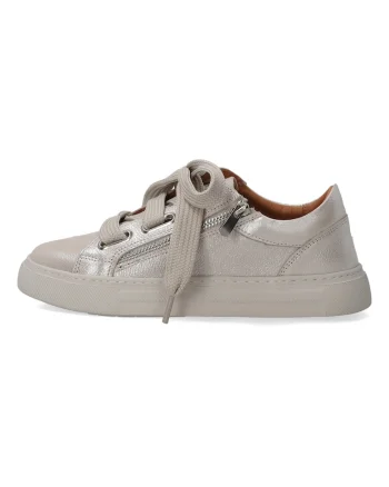 Pantofi sport din piele uni cu varf rotund