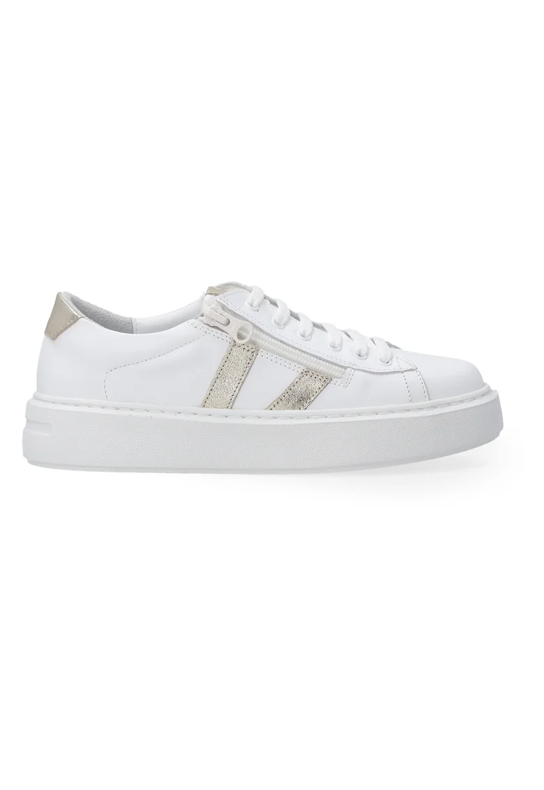 Pantofi sport din piele cu garnituri metalizate