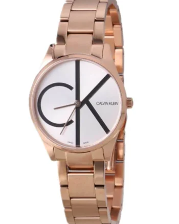 Curea quartz cu logo contrastant, Auriu rose