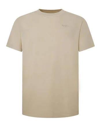Tricou din bumbac cu logo discret Jacko, Maro camel