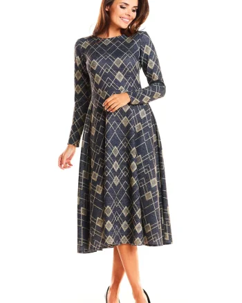 Rochie dama  Poliester, M183 - negru/auriu, Auriu/Negru