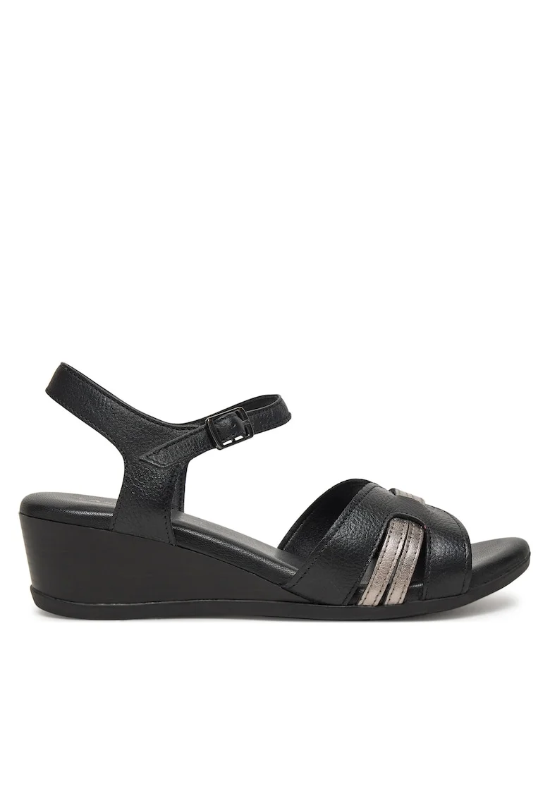 Sandale dama  WB-ELIA-02, piele naturala, negru, Negru