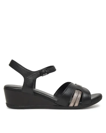 Sandale dama  WB-ELIA-02, piele naturala, negru, Negru