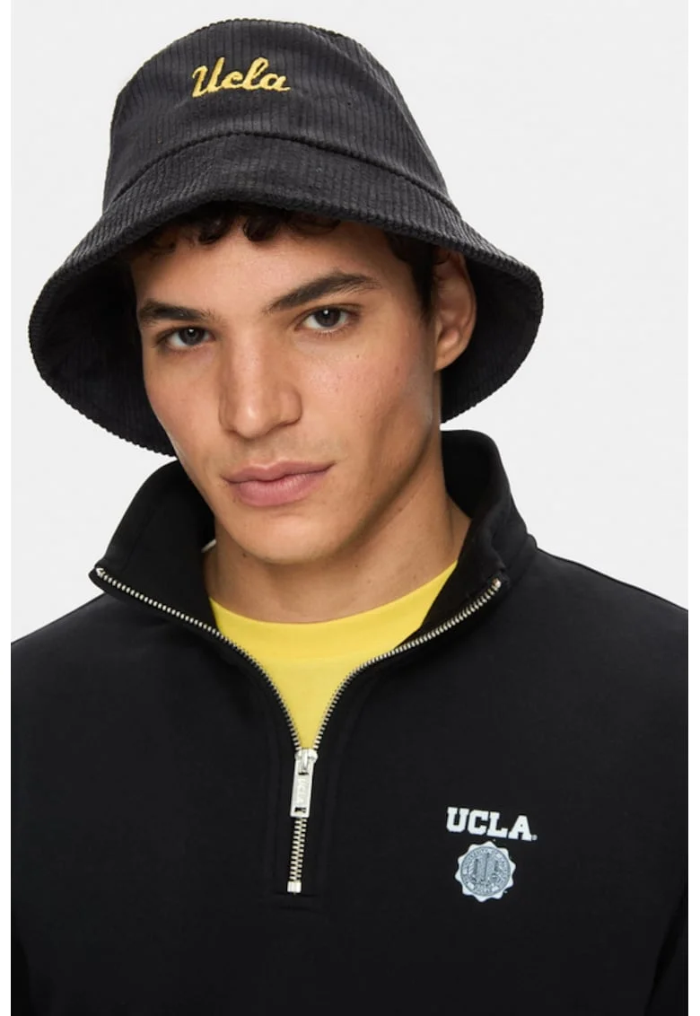 Palarie bucket unisex cu broderie logo, Negru